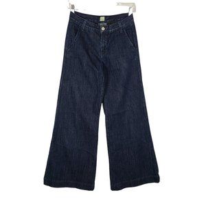 J Brand Joplin Trouser Jeans Women's Sz 24 Wide Leg Dark Wash Blue Cotton